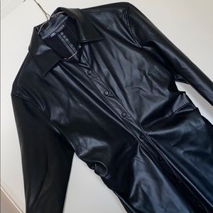 Long faux leather light weight jacket